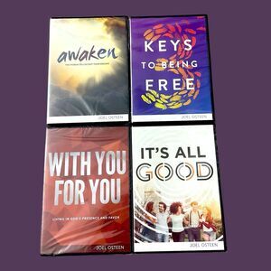 JOEL OSTEEN Lot of 4 DVD / CD  Set  NEW Sealed Keys to Being Free - Awaken +More